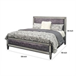Pemberly Row Full Bed with Crystal Acrylic Trim in Gray Fabric