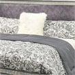 Pemberly Row Queen Bed with Crystal Acrylic Trim in Gray Fabric