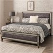 Pemberly Row Queen Bed with Crystal Acrylic Trim in Gray Fabric