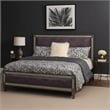 Pemberly Row Queen Bed with Crystal Acrylic Trim in Gray Fabric