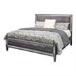 Pemberly Row Queen Bed with Crystal Acrylic Trim in Gray Fabric