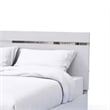 Pemberly Row Queen Size Bed with Chrome Headboard and LED Footboard in White