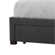 Pemberly Row Full Size Bed with Tufted Headboard and Storage in Dark Gray