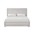 Pemberly Row Contemporary Queen Bed with Panel Design in White Oak Wood
