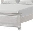 Pemberly Row Queen Bed with Cream Upholstered Headboard in Weathered Gray