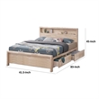 Pemberly Row Twin Size Bed with Bookcase Headboard and Drawers in Whitewash