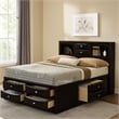 Pemberly Row Full Bed with Bookcase Headboard and Storage Drawers in Black