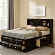 Pemberly Row Full Bed with Bookcase Headboard and Storage Drawers in Black