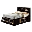 Pemberly Row Full Bed with Bookcase Headboard and Storage Drawers in Black