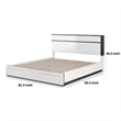 Pemberly Row King Size Bed with Panel Headboard in White and Gray