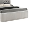 Pemberly Row Queen Bed with Geometric Upholstered Headboard in Light Gray