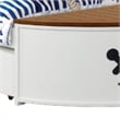 Pemberly Row Twin Captain Bed with Trundle in White and Oak Brown