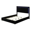 Pemberly Row Queen Size Bed with LED Headboard in Piano Black