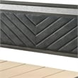 Pemberly Row Full Size Bed with Padded Headboard and Drawers in Gray