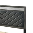 Pemberly Row Full Size Bed with Padded Headboard and Drawers in Gray