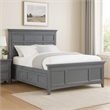 Pemberly Row Twin Bed with Crown Molding and Storage Drawers in Gray
