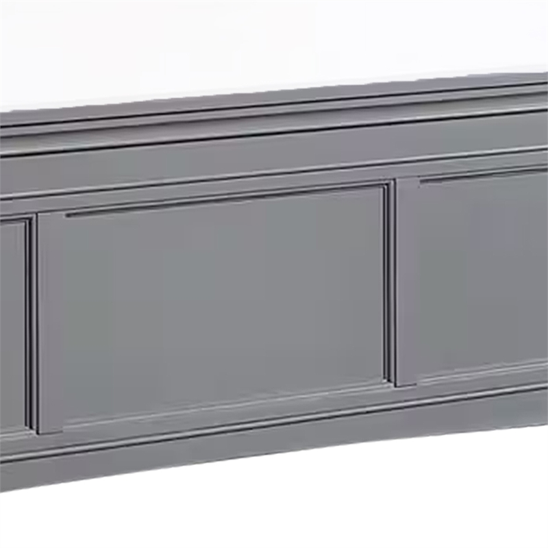 Pemberly Row Twin Bed with Crown Molding and Storage Drawers in Gray