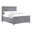 Pemberly Row Twin Bed with Crown Molding and Storage Drawers in Gray
