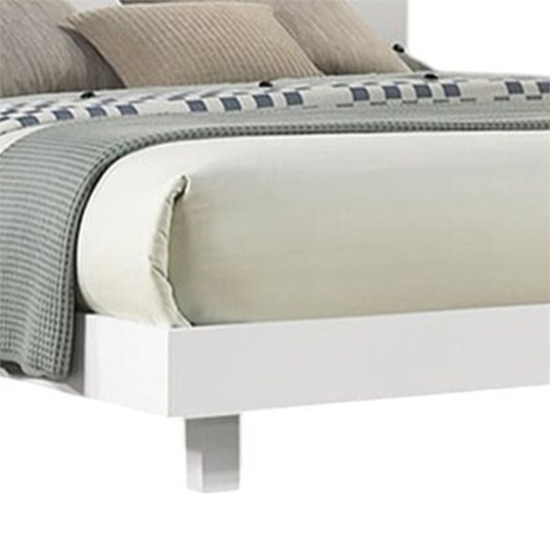 Pemberly Row Queen Size Bed with Underbed LED and Gold Trim in White