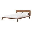 Pemberly Row King Size Bed with Curved Panel Headboard in Walnut Brown