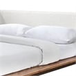 Pemberly Row King Size Bed with Boucle Winged Headboard in Walnut Brown