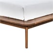 Pemberly Row King Size Bed with Boucle Winged Headboard in Walnut Brown