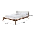 Pemberly Row King Size Bed with Boucle Winged Headboard in Walnut Brown
