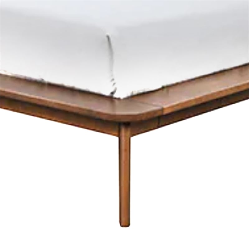 Pemberly Row King Size Bed with Boucle Winged Headboard in Walnut Brown