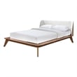 Pemberly Row King Size Bed with Boucle Winged Headboard in Walnut Brown