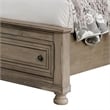 Pemberly Row Queen Bed with Footboard Storage Drawers in Gray