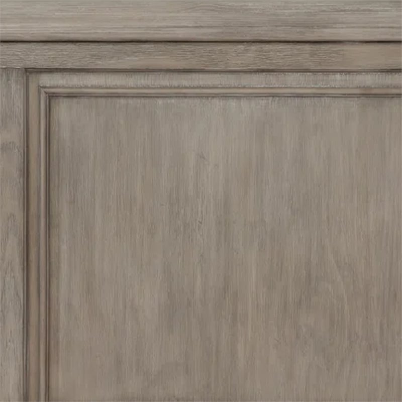Pemberly Row Queen Bed with Footboard Storage Drawers in Gray