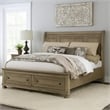 Pemberly Row Queen Bed with Footboard Storage Drawers in Gray