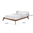 Pemberly Row Full Size Bed with Boucle Winged Headboard in Walnut Brown