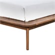 Pemberly Row Full Size Bed with Boucle Winged Headboard in Walnut Brown