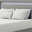 Pemberly Row Queen Size Bed with LED Panel Headboard in Metallic Gray