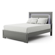 Pemberly Row Queen Size Bed with LED Panel Headboard in Metallic Gray