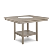 Pemberly Row 48-Inch Counter Height Table with Faux Marble Lazy Susan