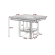 Pemberly Row 48-Inch Counter Height Table with Faux Marble Lazy Susan