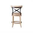 Pemberly Row Swivel Counter Chair with Black Metal Cross Back in Oak Brown