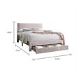 Pemberly Row Full Platform Bed with Drawer in Light Pink Corduroy