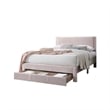Pemberly Row Full Platform Bed with Drawer in Light Pink Corduroy