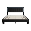 Pemberly Row Full Platform Bed with LED Headboard in Charcoal Gray