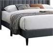 Pemberly Row Full Platform Bed with Tufted Wingback Headboard in Charcoal Burlap
