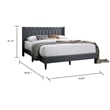 Pemberly Row Full Platform Bed with Tufted Wingback Headboard in Charcoal Burlap