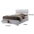 Pemberly Row Contemporary Full Size Bed with Footboard Drawers in White
