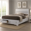 Pemberly Row Contemporary Full Size Bed with Footboard Drawers in White
