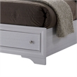 Pemberly Row Contemporary Full Size Bed with Footboard Drawers in White