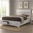 Pemberly Row Contemporary Full Size Bed with Footboard Drawers in White