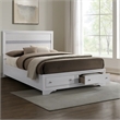 Pemberly Row Contemporary Full Size Bed with Footboard Drawers in White