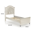 Pemberly Row Full Size Bed with Radial Arch Headboard in Pearl White